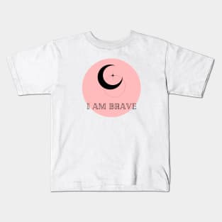 Affirmation Collection - I Am Brave (Rose) Kids T-Shirt